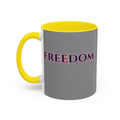 Freedom, Grey Accent Mug by theGreenDragonTavern.shop