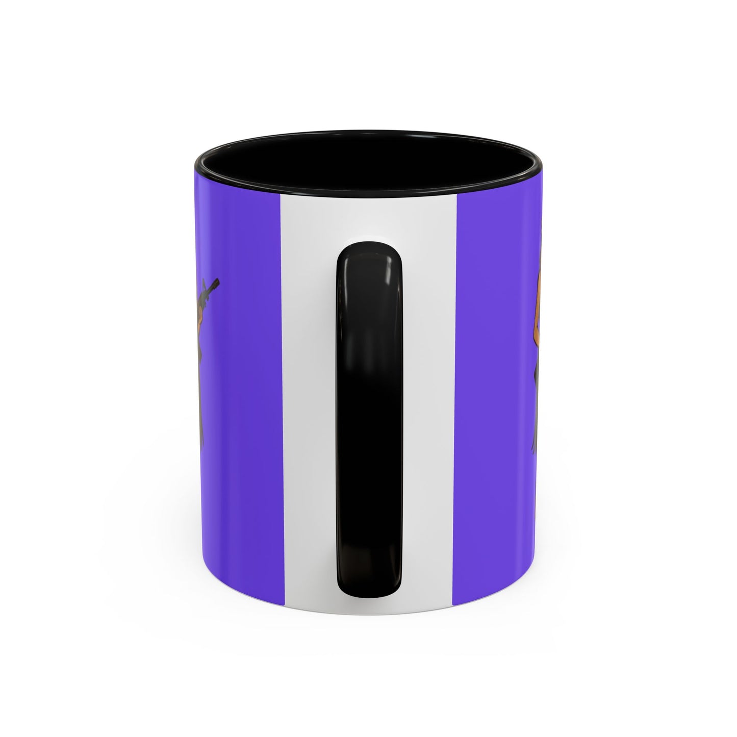 Hula Girl Packin' Heat Light Purple Accent Mug by theGreenDragonTavern.shop