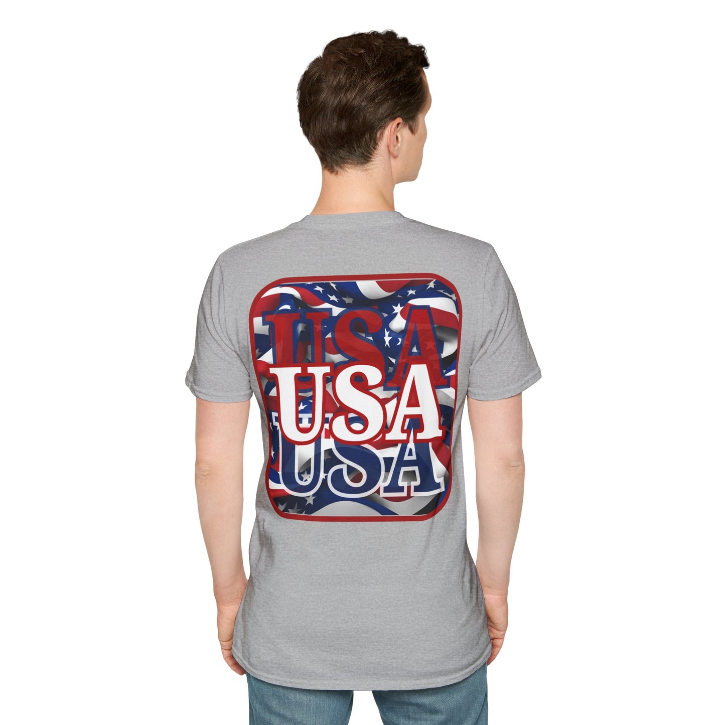 2-sided, Red WHITE and Blue USA Patriot Light colors Unisex T-Shirt by theGreenDragonTavern.shop