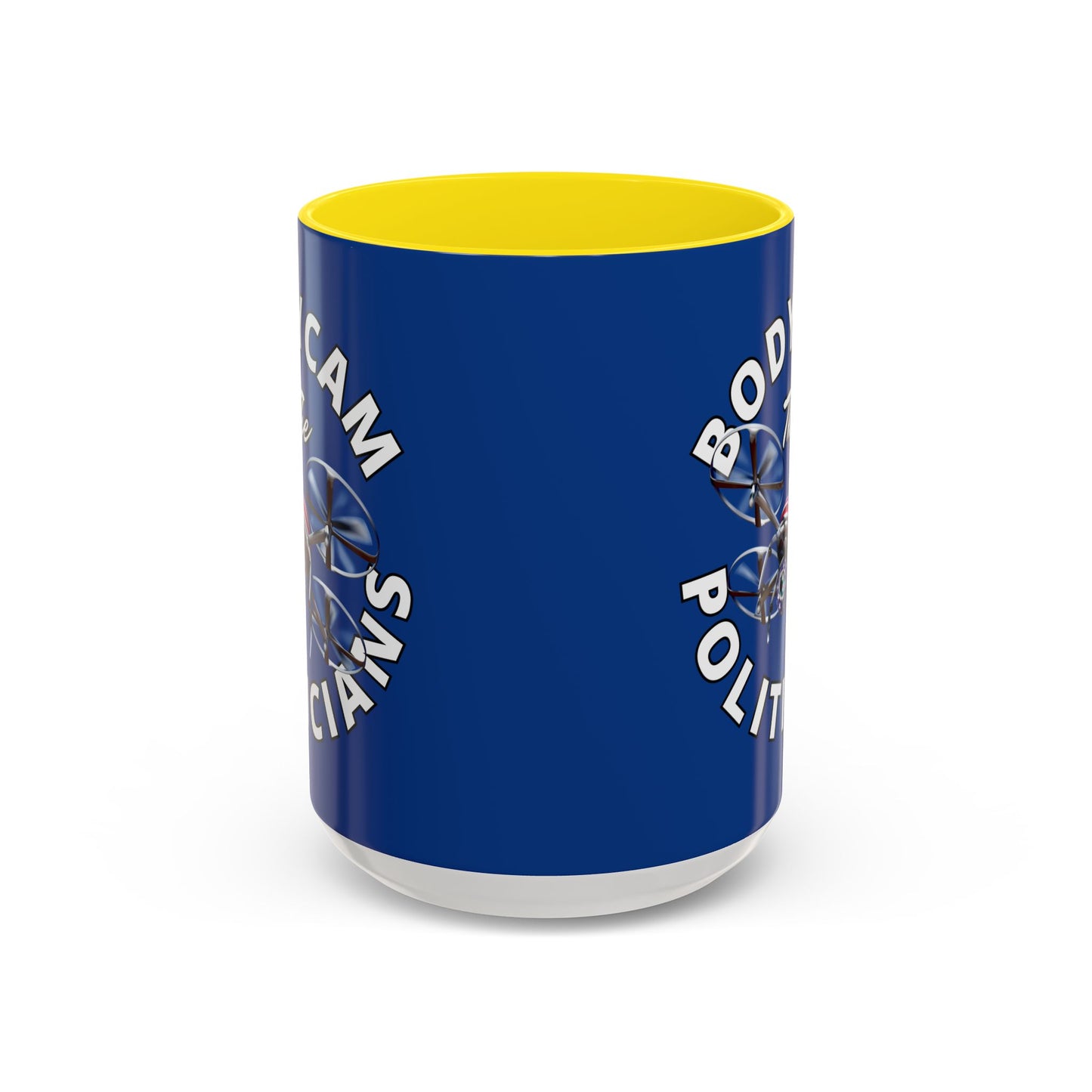 Bodycam the Politicians Drone Dark Blue Accent Mug by theGreenDragonTavern.shop
