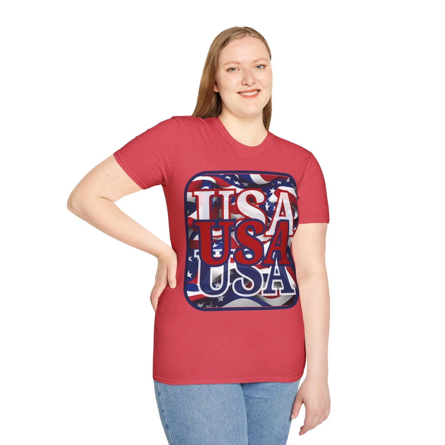 RED White and Blue USA Patriot Light colors Unisex T-Shirt by theGreenDragonTavern.shop