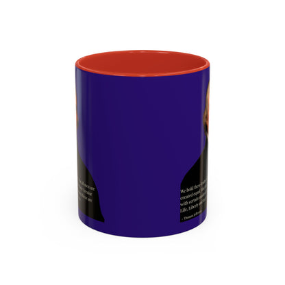 We hold these truths to be self-evident Dark Purple Accent Mug by theGreenDragonTavern.shop
