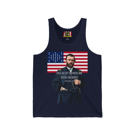 "Traitors and Patriots" Ulysses Grant Unisex Jersey Tank Top by theGreenDragonTavern.shop