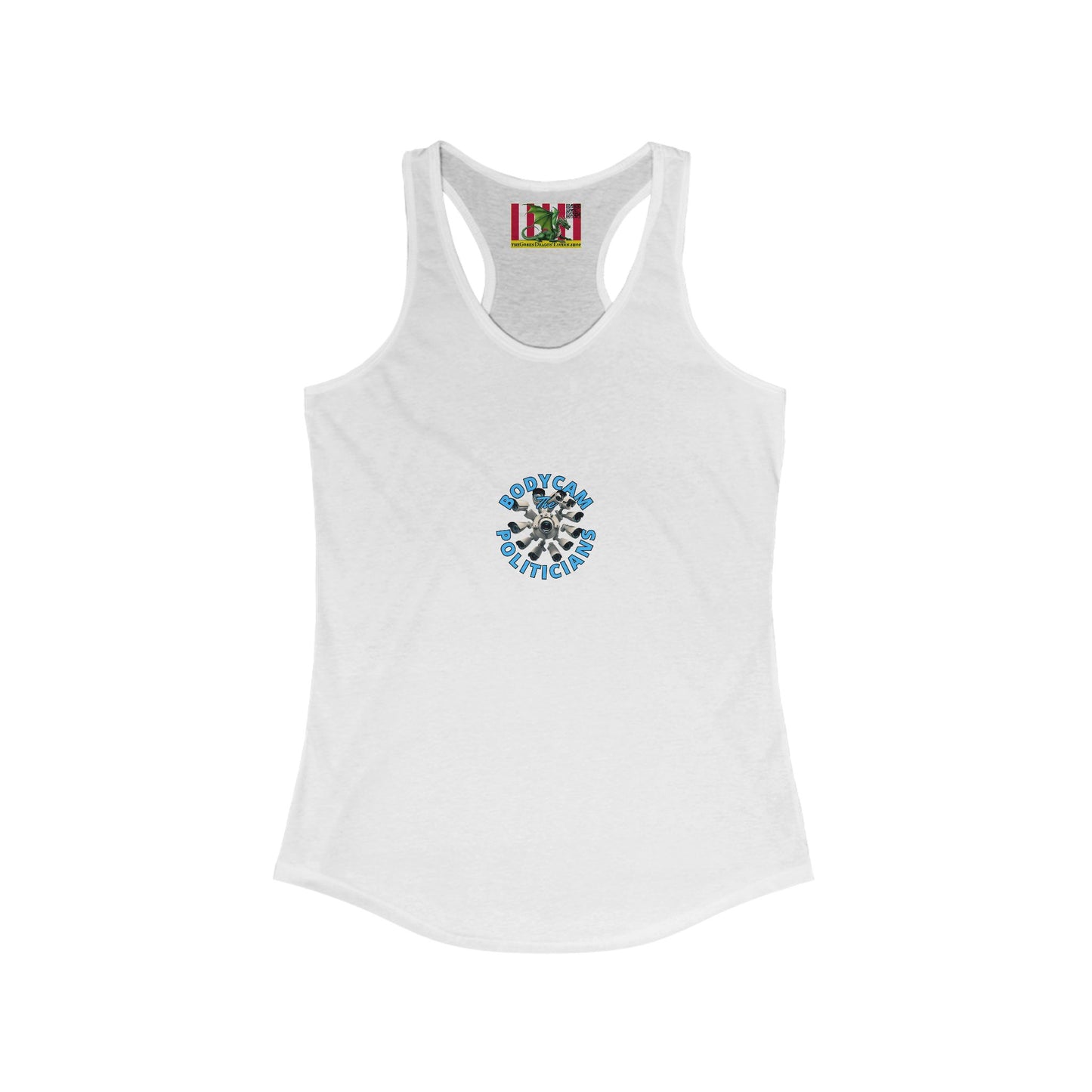 2-sided Bodycam the Politicians Cameras Women's Racerback Tank Top by theGreenDragonTavern.shop