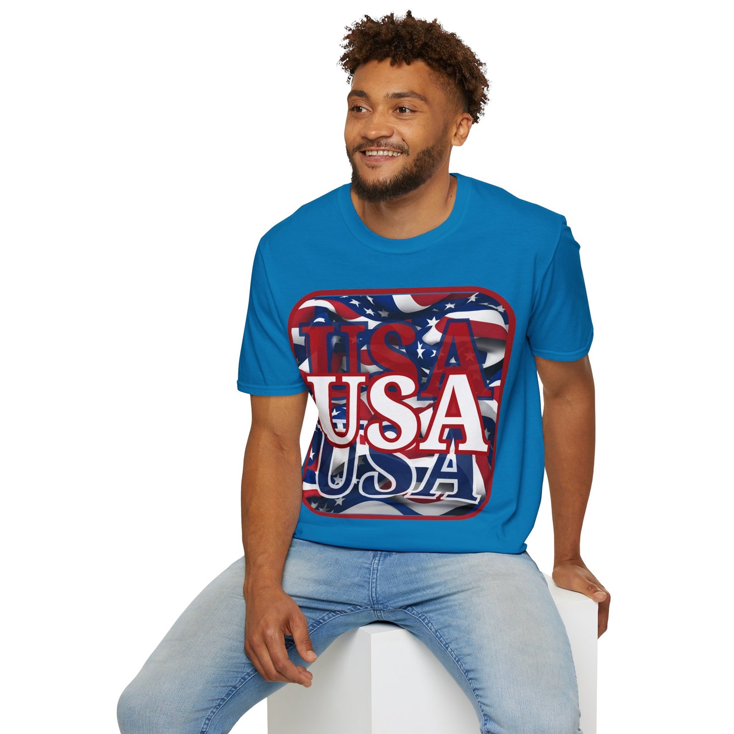 Red WHITE and Blue USA Patriot Dark colors Unisex T-Shirt by theGreenDragonTavern.shop
