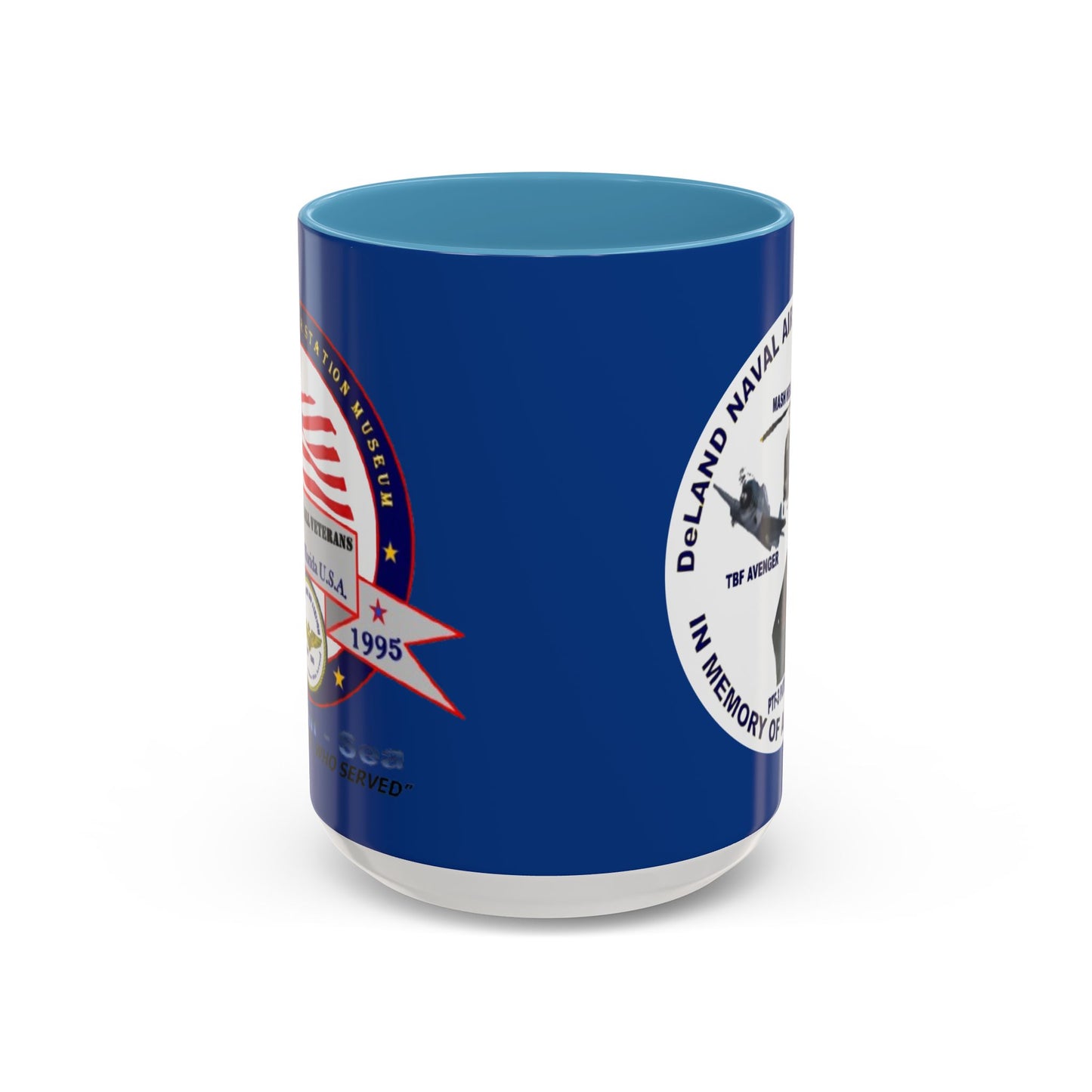 DNASM 2-sided, Founding & Student Art w/WhiteBG Dark Blue Accent Mug by theGreenDragonTavern.shop