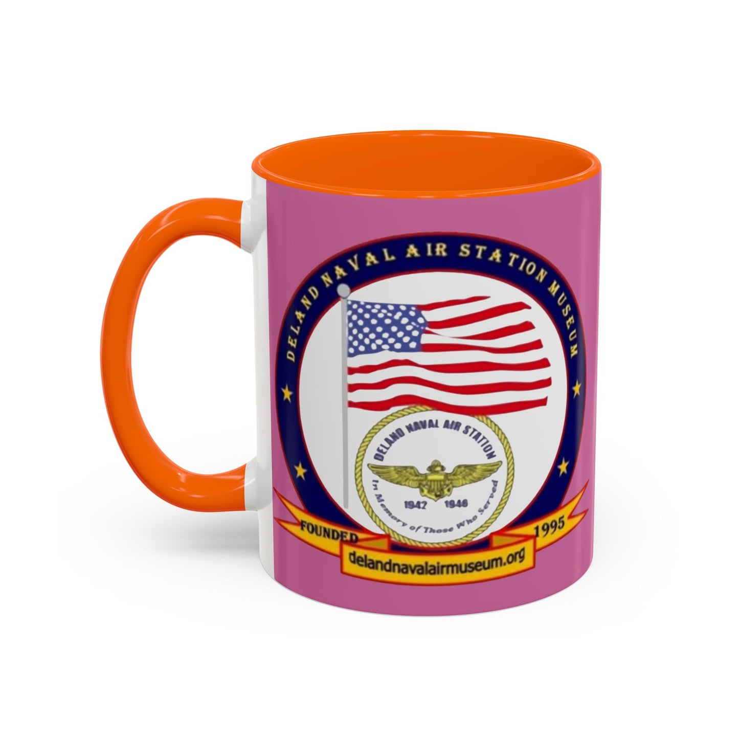 DeLand Naval Air Station Museum Pink Accent Mug by theGreenDragonTavern.shop
