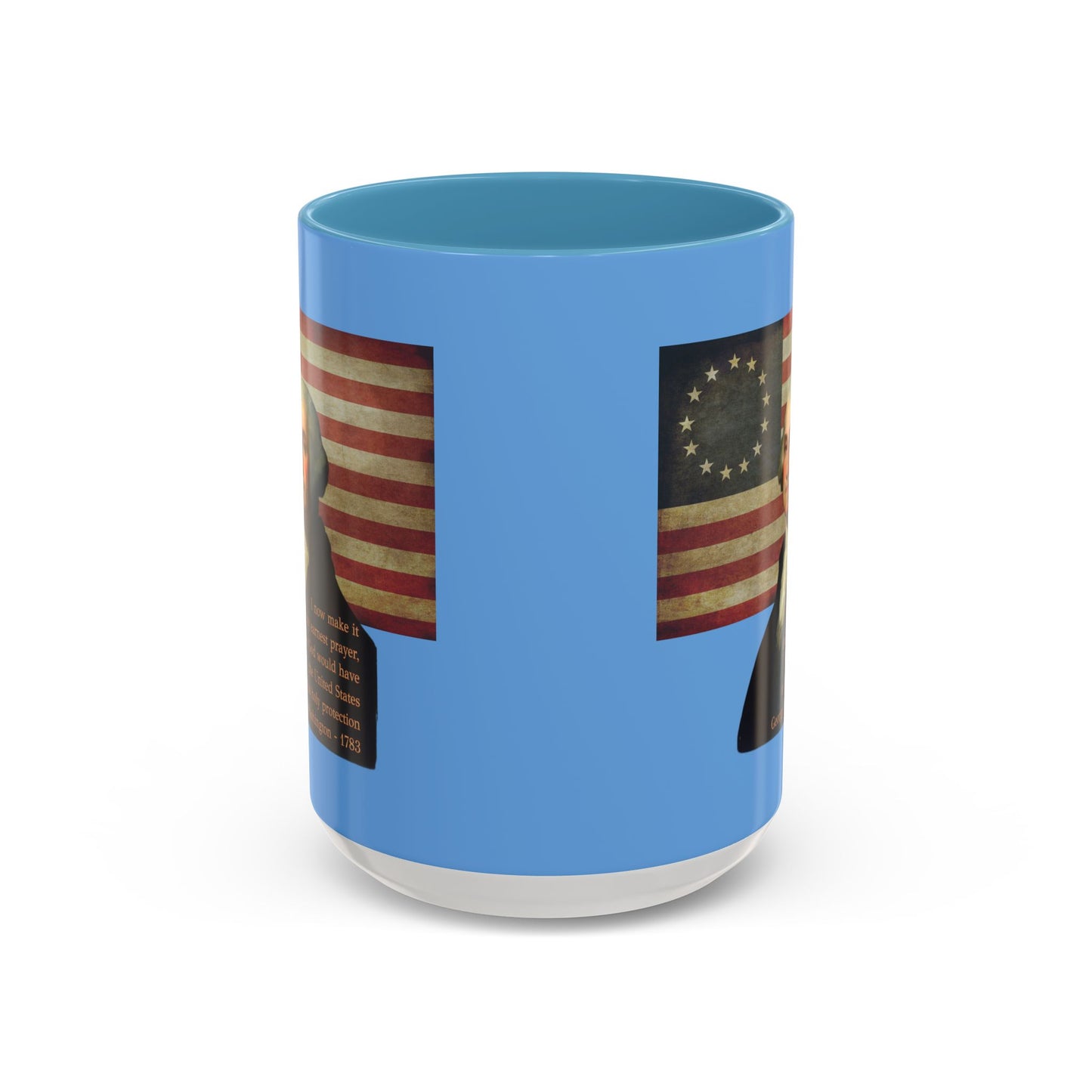 Washington's Earnest Prayer Light Blue Accent Mug by theGreenDragonTavern.shop