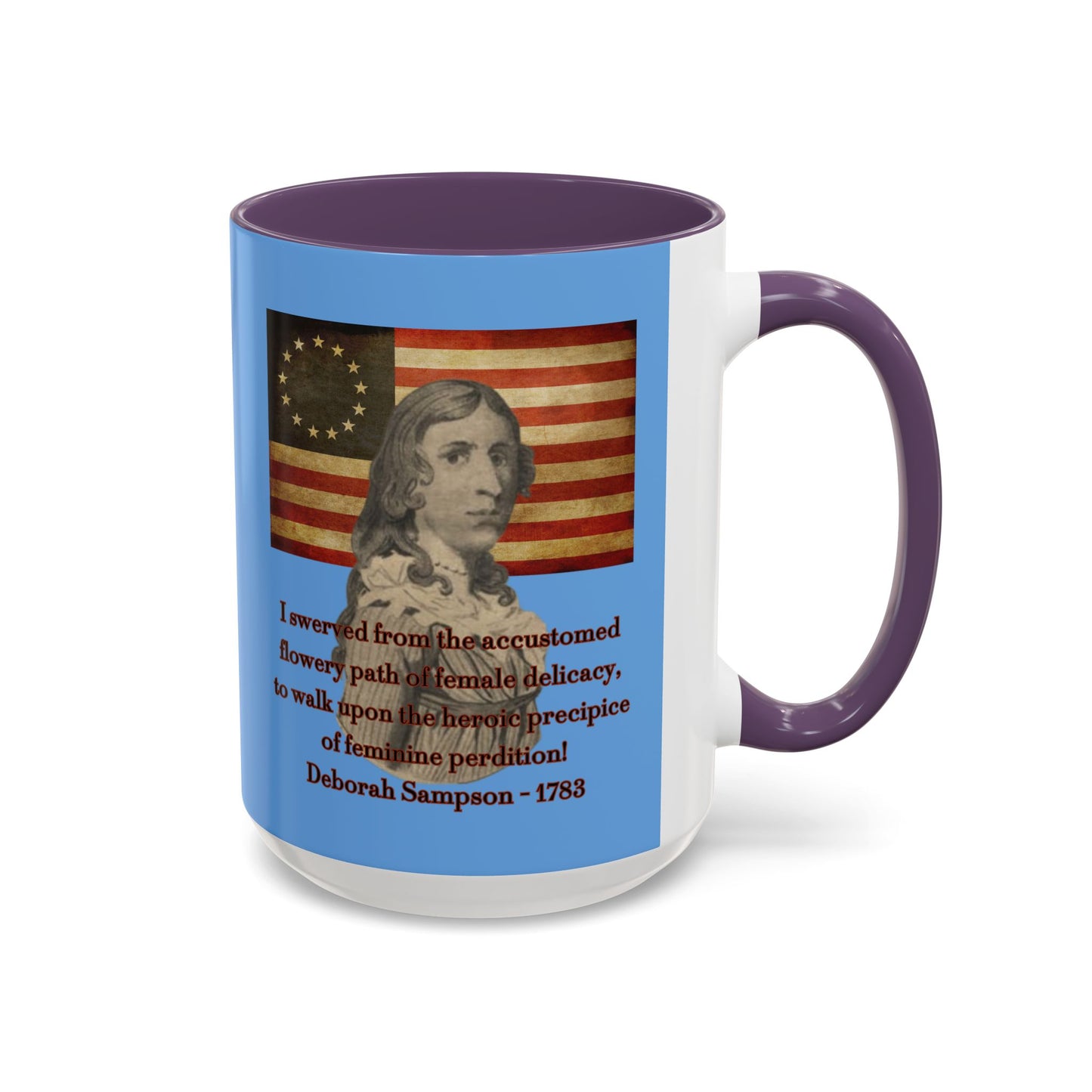 Deborah Sampson, America's Mulan Light Blue Accent Mug by theGreenDragonTavern.shop