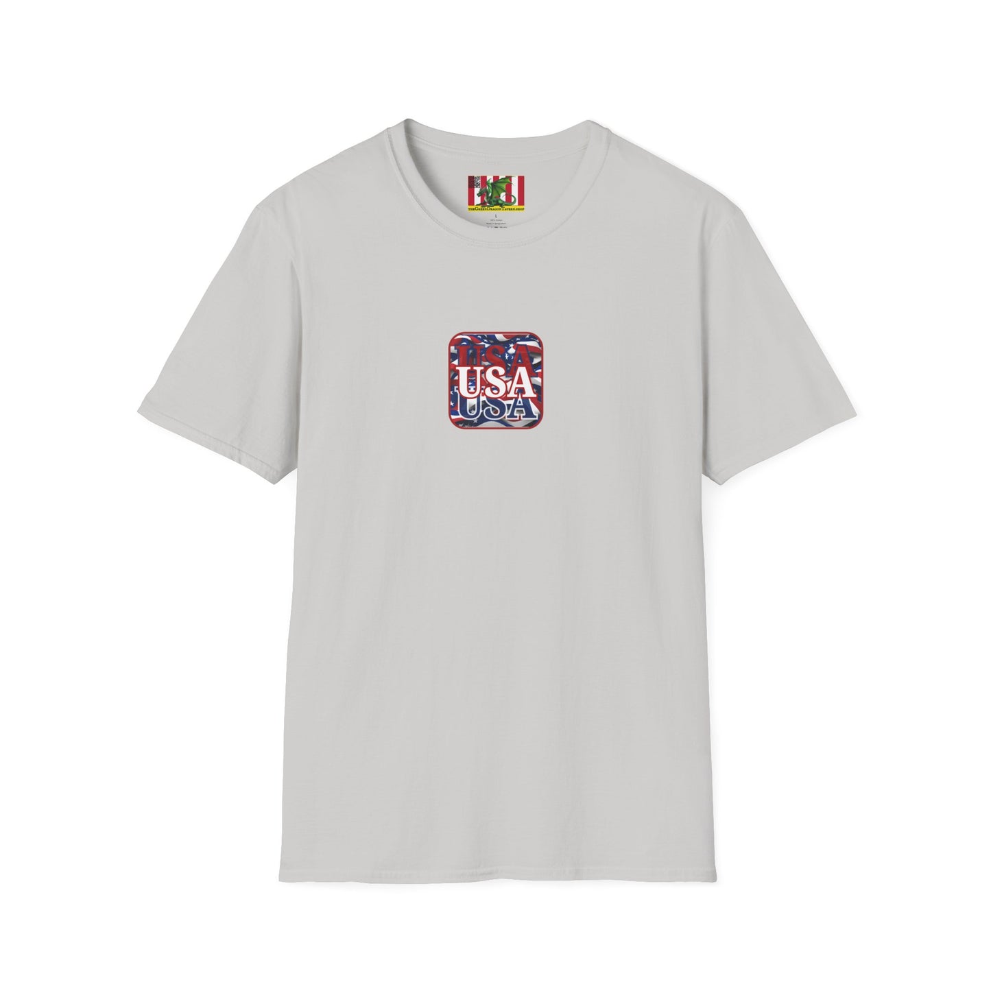 2-sided, Red WHITE and Blue USA Patriot Light colors Unisex T-Shirt by theGreenDragonTavern.shop