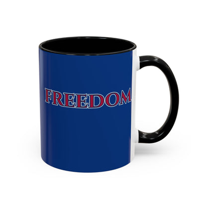 Freedom, Dark Blue Accent Mug by theGreenDragonTavern.shop