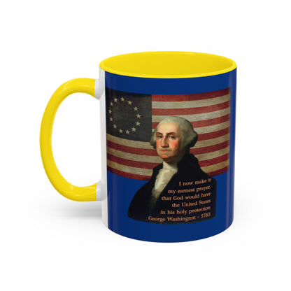 Washington's Earnest Prayer Dark Blue Accent Mug by theGreenDragonTavern.shop