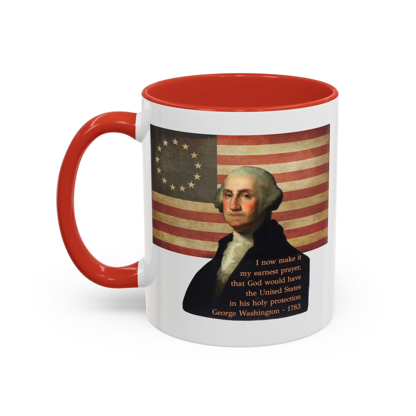 Washington's Earnest Prayer White Accent Mug by theGreenDragonTavern.shop