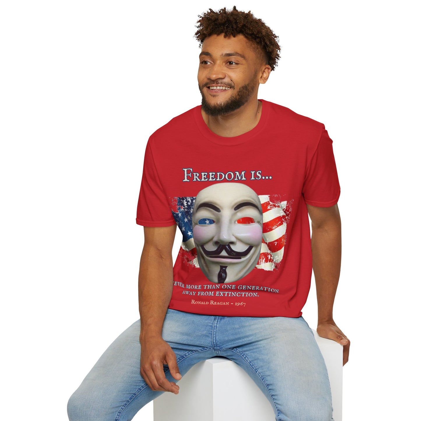 Ronald Reagan Freedom Vendetta Light colors Unisex T-Shirt by theGreenDragonTavern.shop