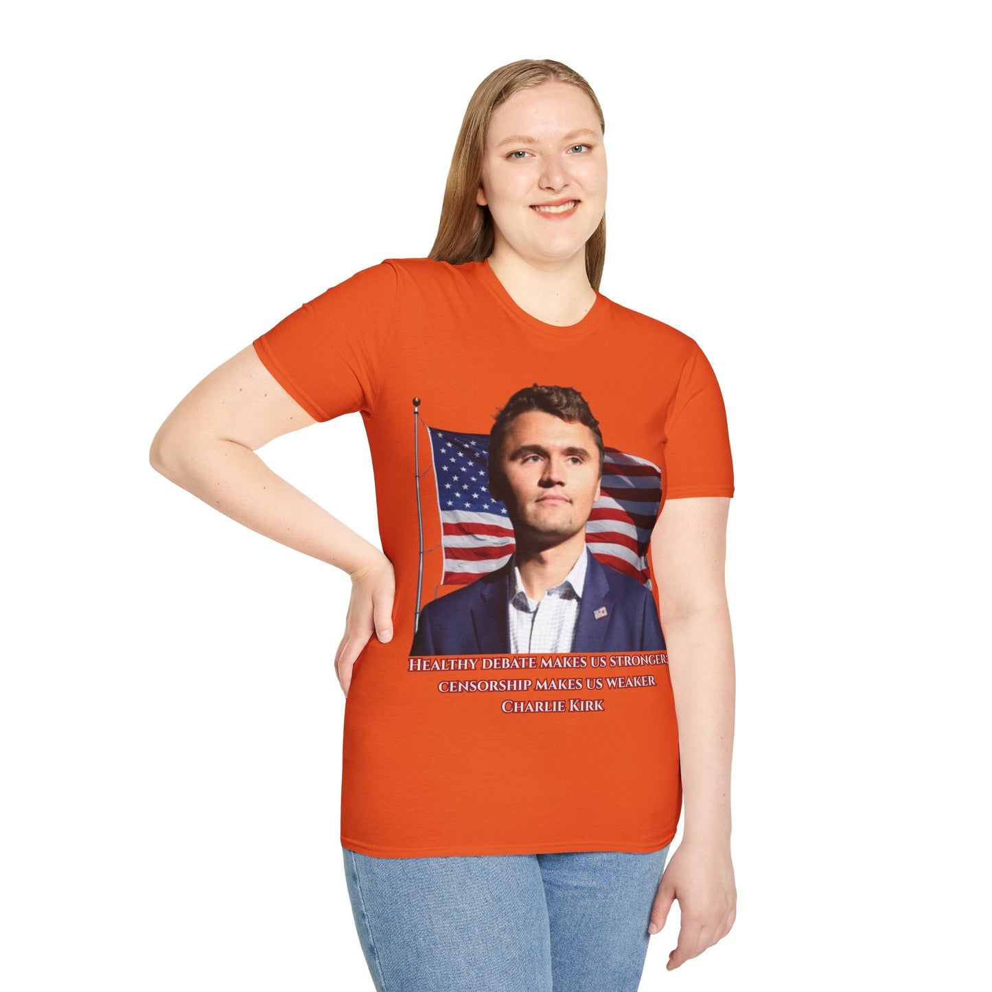 Charlie Kirk, Healthy Debate Light colors Unisex T-Shirt by theGreenDragonTavern.shop