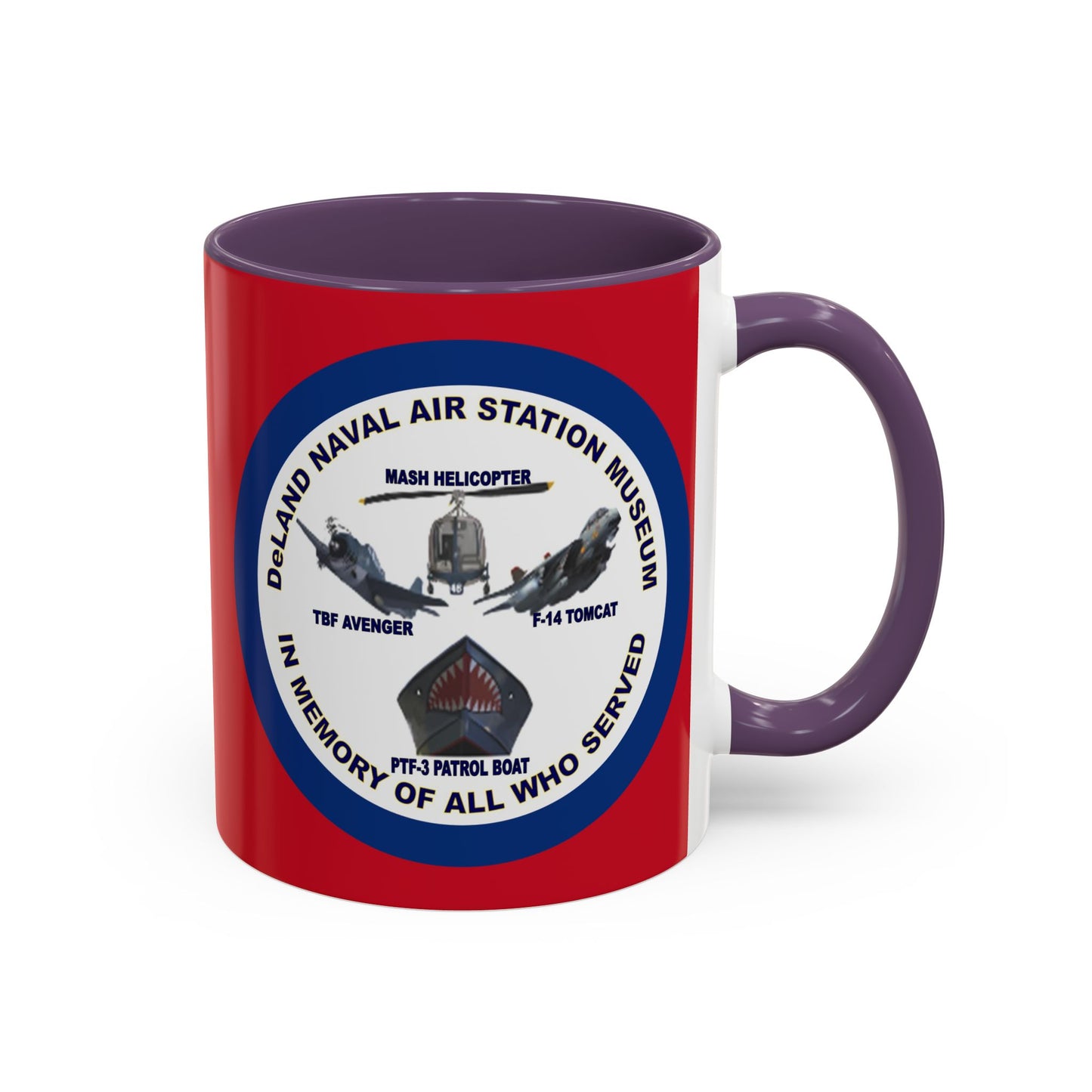 DNASM 2-sided, Founding & Student Art w/Navy Ring Red Accent Mug by theGreenDragonTavern.shop