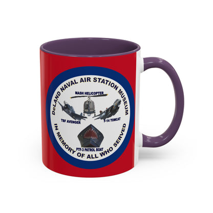DNASM 2-sided, Founding & Student Art w/Navy Ring Red Accent Mug by theGreenDragonTavern.shop