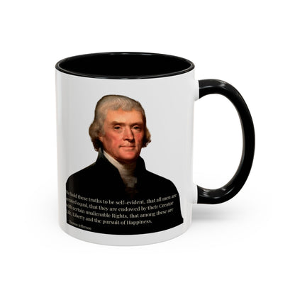We hold these truths to be self-evident White Accent Mug by theGreenDragonTavern.shop