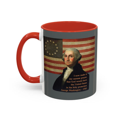 Washington's Earnest Prayer Grey Accent Mug by theGreenDragonTavern.shop
