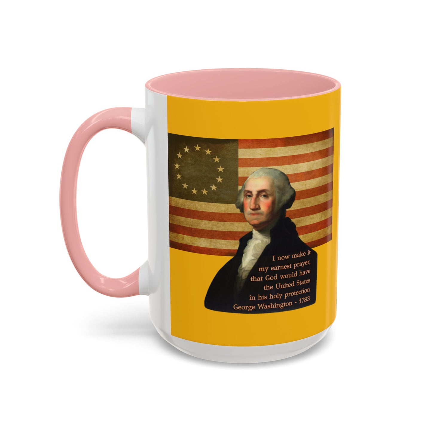 Washington's Earnest Prayer Yellow Accent Mug by theGreenDragonTavern.shop