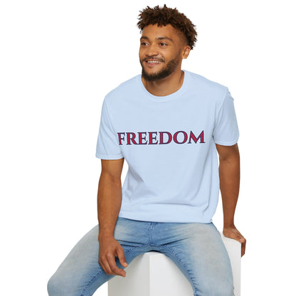 Freedom, Red font, Light colors Unisex T-Shirt by theGreenDragonTavern.shop