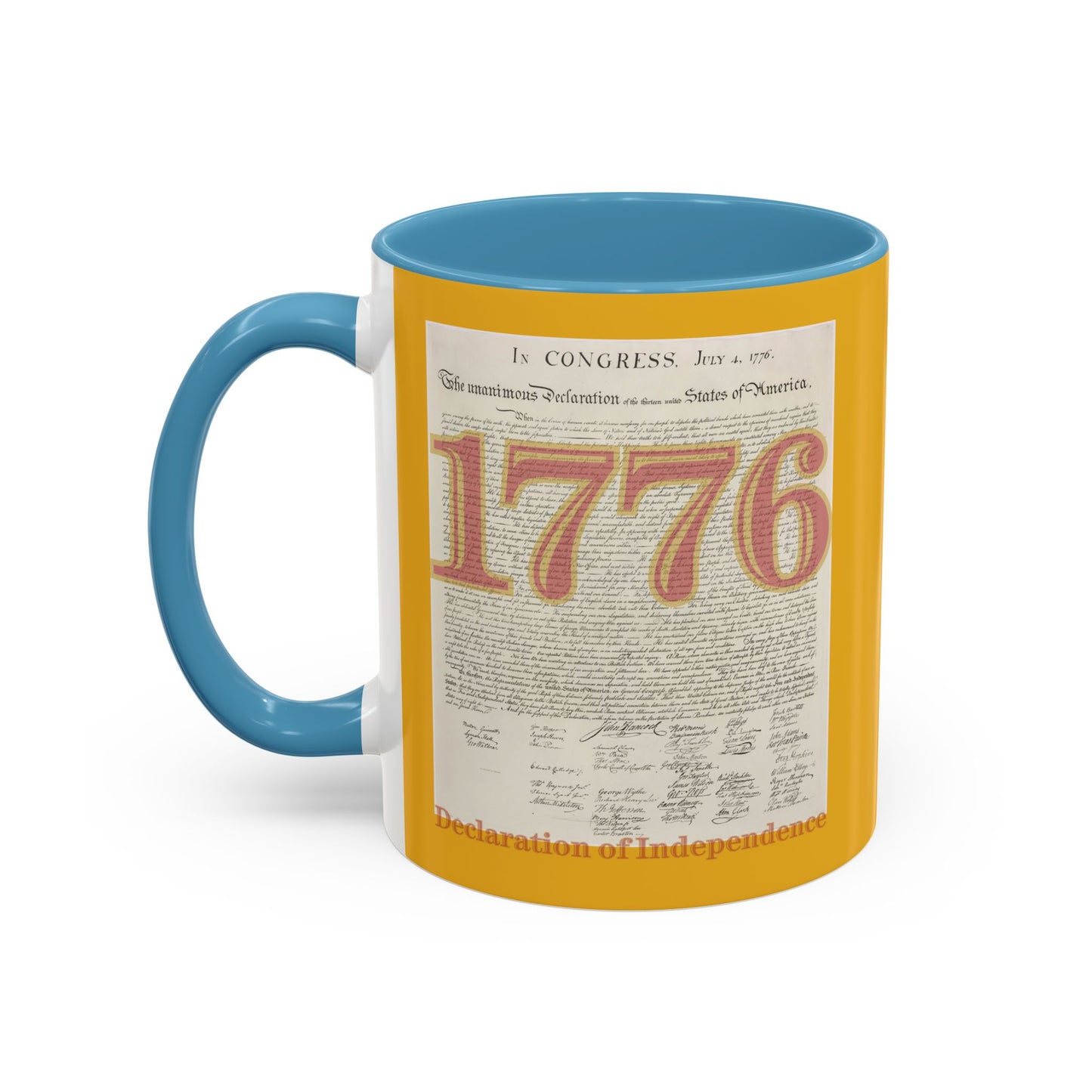 Declaration of Independence Yellow Accent Mug by theGreenDragonTavern.shop