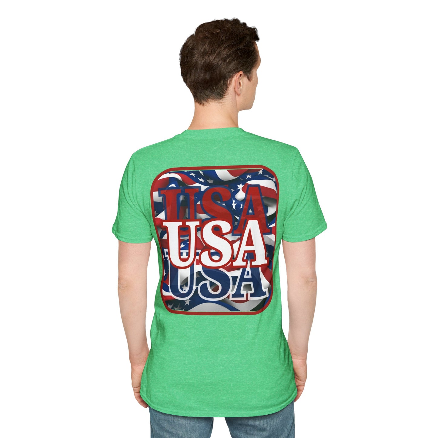 2-sided, Red WHITE and Blue USA Patriot Dark colors Unisex T-Shirt by theGreenDragonTavern.shop
