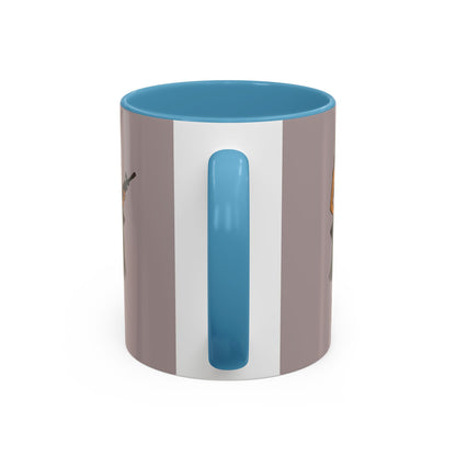Hula Girl Packin' Heat Grey Accent Mug by theGreenDragonTavern.shop
