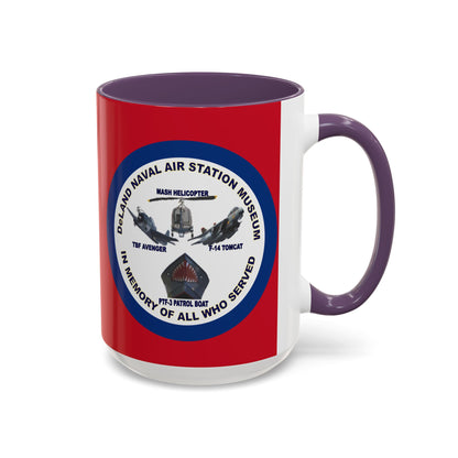 DNASM 2-sided, Founding & Student Art w/Navy Ring Red Accent Mug by theGreenDragonTavern.shop