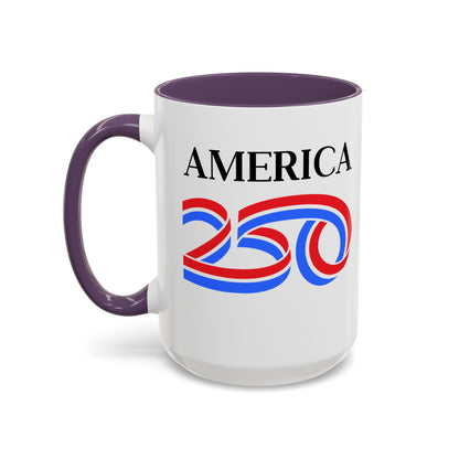America 250 White Accent Mug by theGreenDragonTavern.shop