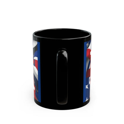 USA! USA! USA White font Patriot Blue Mug by theGreenDragonTavern.shop