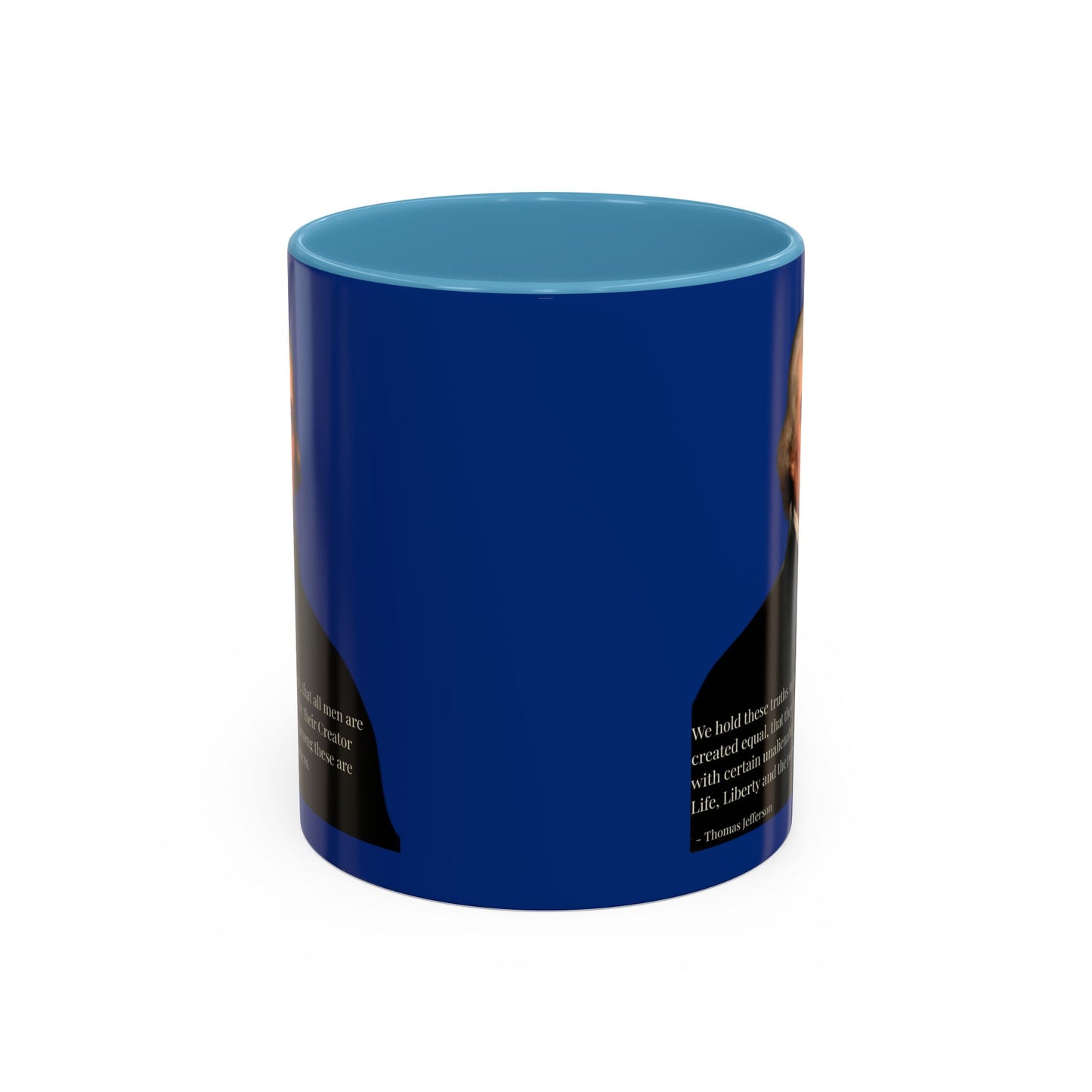 We hold these truths to be self-evident Dark Blue Accent Mug by theGreenDragonTavern.shop