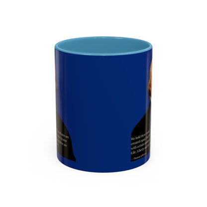 We hold these truths to be self-evident Dark Blue Accent Mug by theGreenDragonTavern.shop