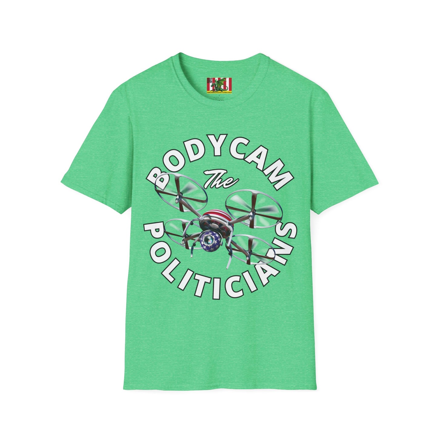 Bodycam the Politicians Drone Dark colors Unisex T-Shirt by theGreenDragonTavern.shop