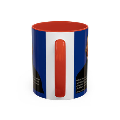 We hold these truths to be self-evident Dark Blue Accent Mug by theGreenDragonTavern.shop