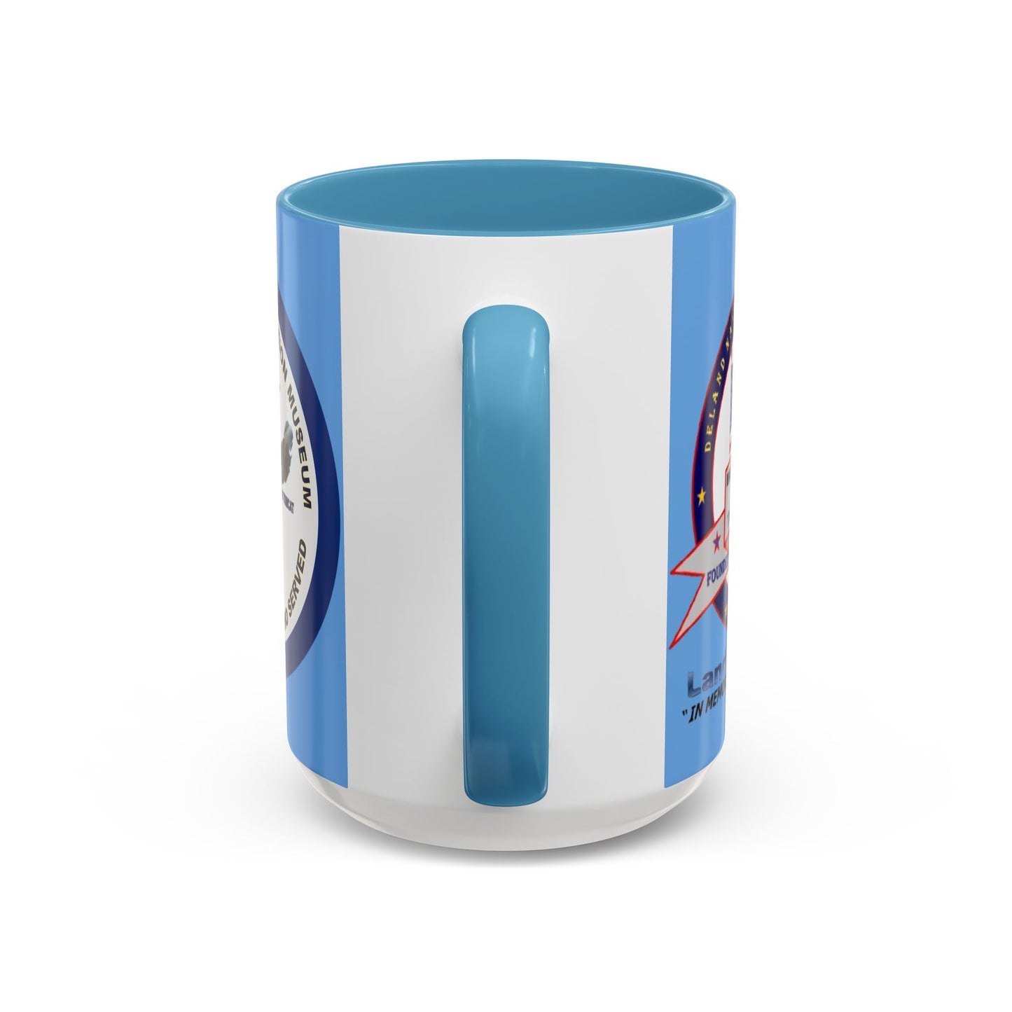 DNASM 2-sided, Founding & Student Art w/Navy Ring Light Blue Accent Mug by theGreenDragonTavern.shop