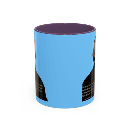 We hold these truths to be self-evident Light Blue Accent Mug by theGreenDragonTavern.shop