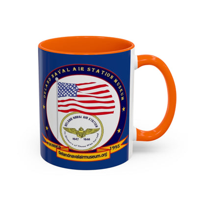 DeLand Naval Air Station Museum Blue Accent Mug by theGreenDragonTavern.shop