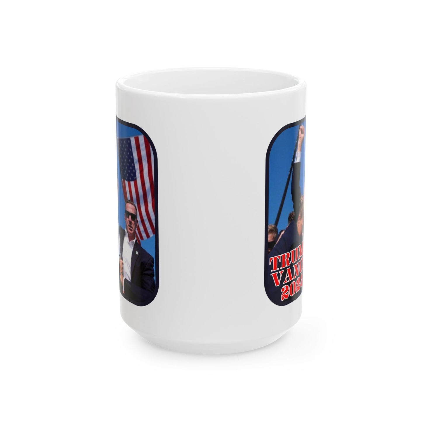 Trump and Vance 2024 White Mug by theGreenDragonTavern.shop