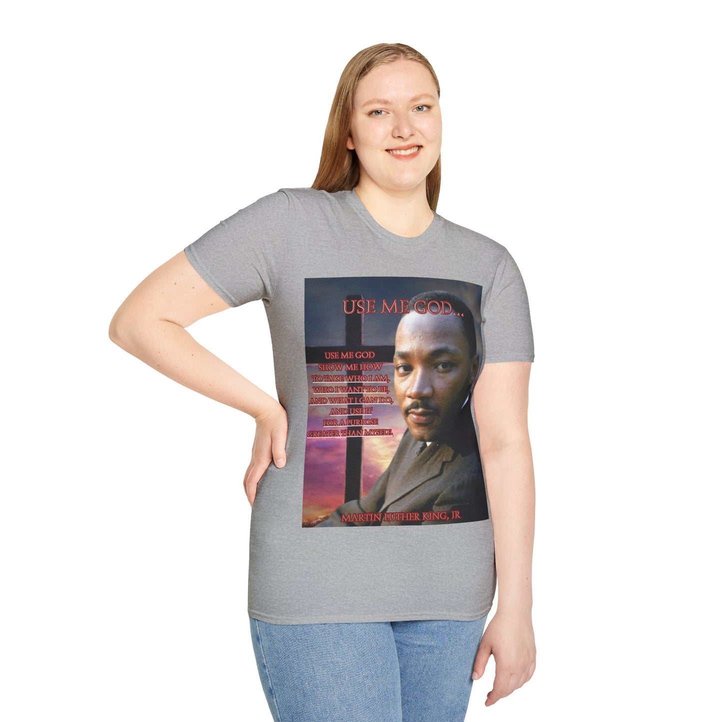 Use Me God, MLK Jr Light colors Unisex T-Shirt by theGreenDragonTavern.shop