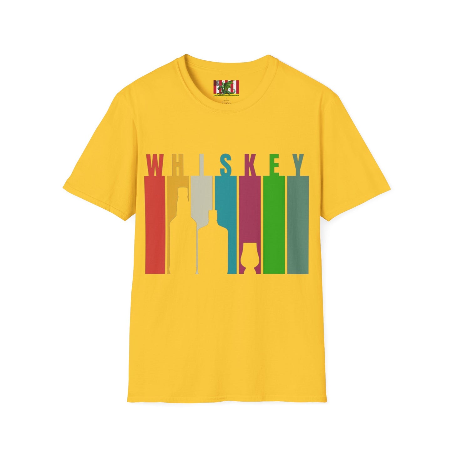Whiskey spelled with an 'e' Light colors Unisex T-Shirt by theGreenDragonTavern.shop