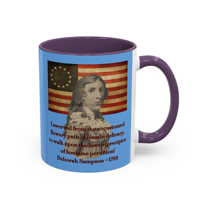 Deborah Sampson, America's Mulan Light Blue Accent Mug by theGreenDragonTavern.shop