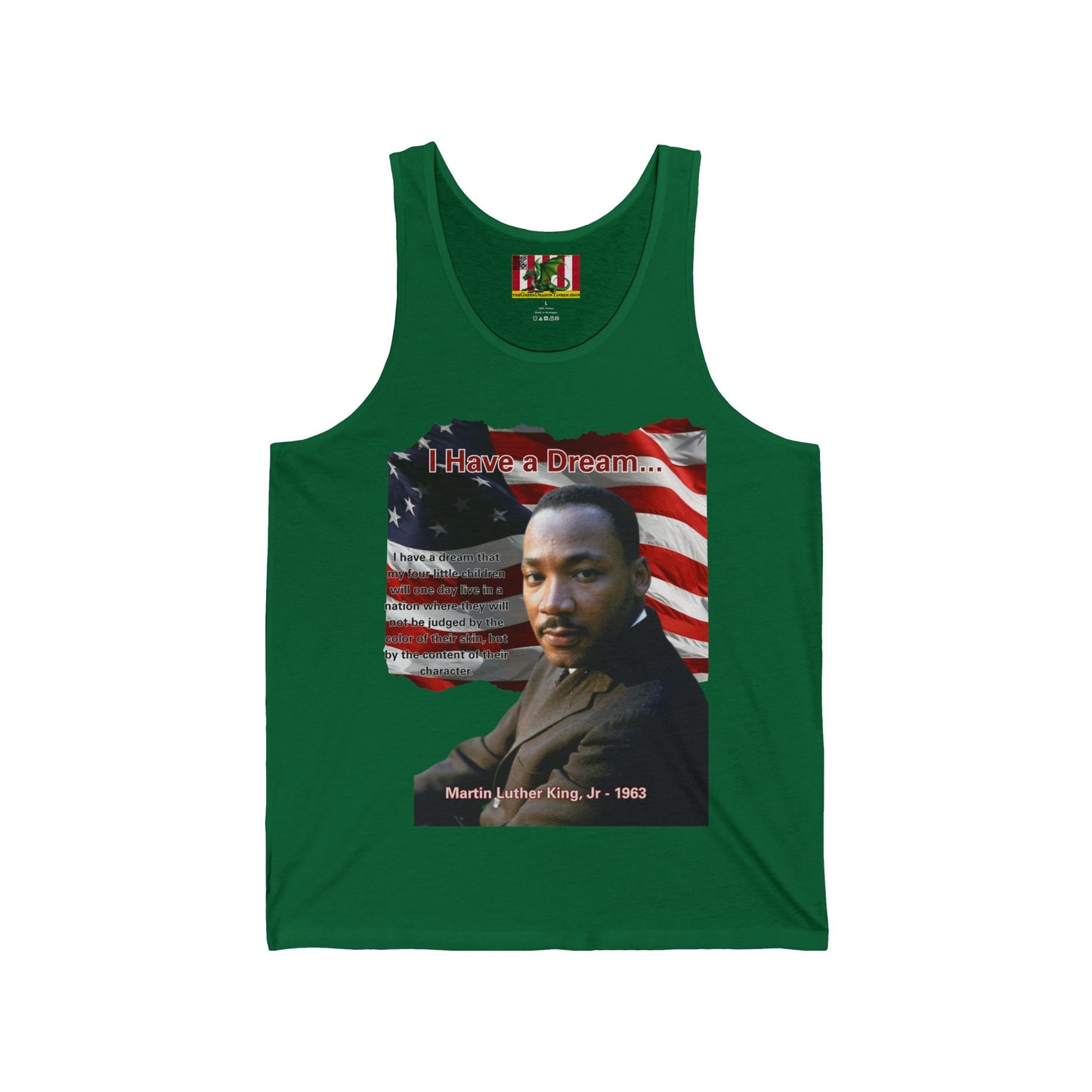 "I Have a Dream" MLKJr Unisex Jersey Tank Top by theGreenDragonTavern.shop