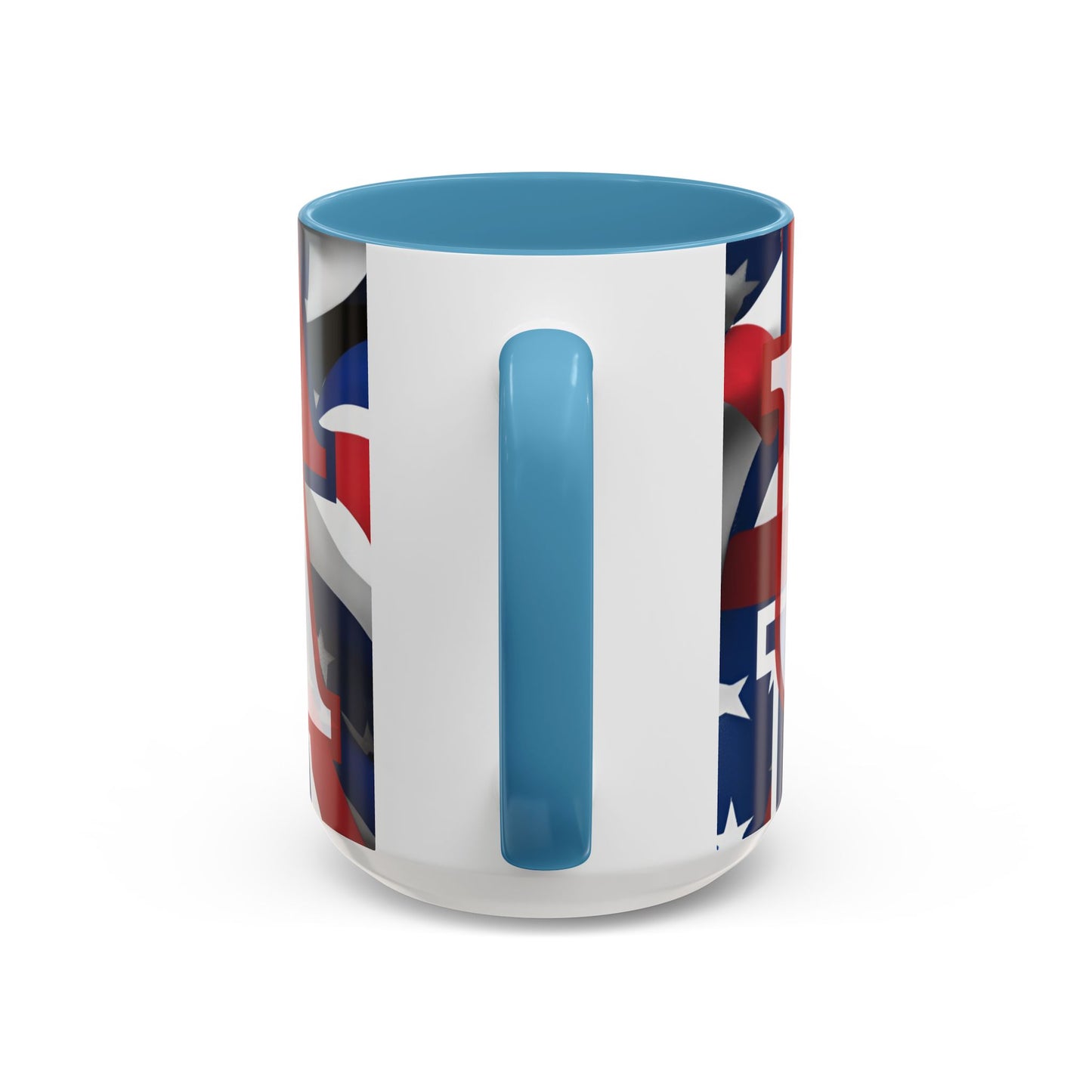 USA! USA! USA White font Patriot White Accent Mug by theGreenDragonTavern.shop