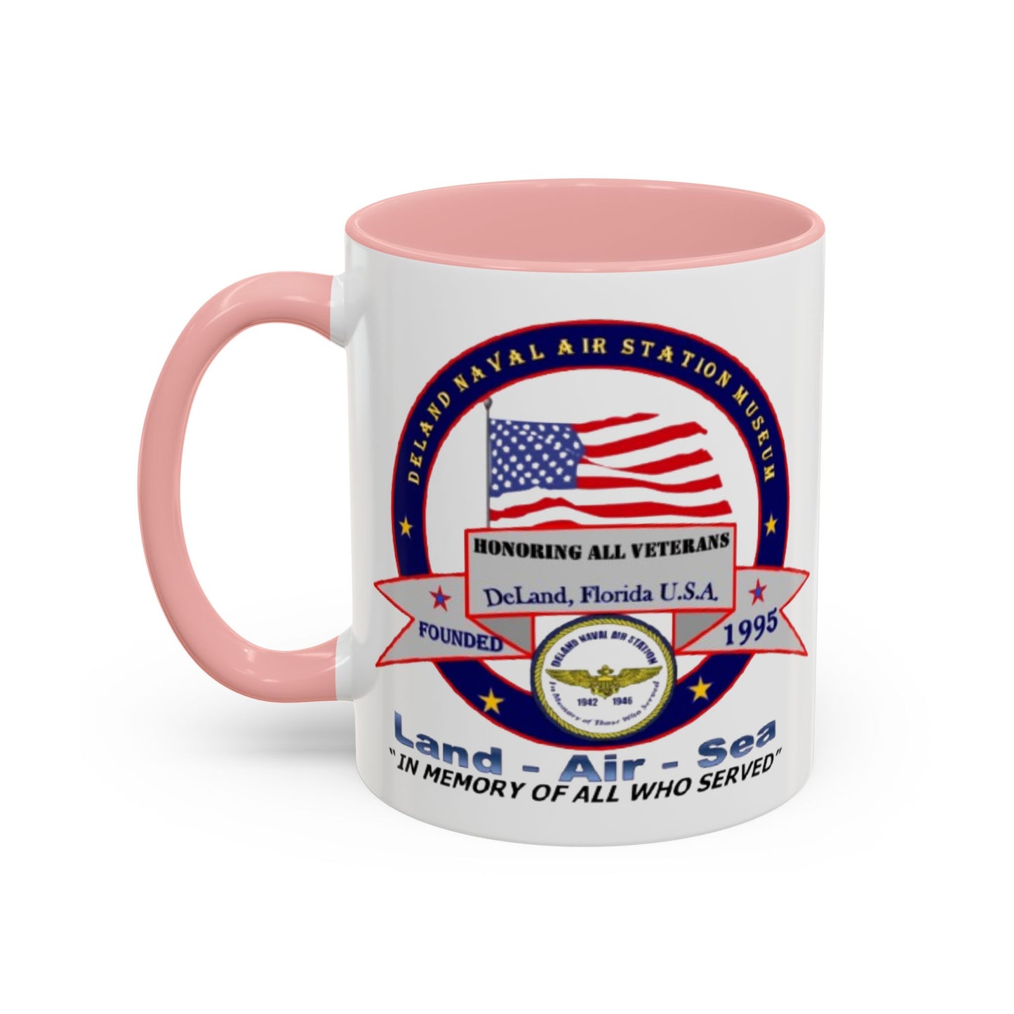 DNASM 2-sided, Founding & Student Art White Accent Mug by theGreenDragonTavern.shop
