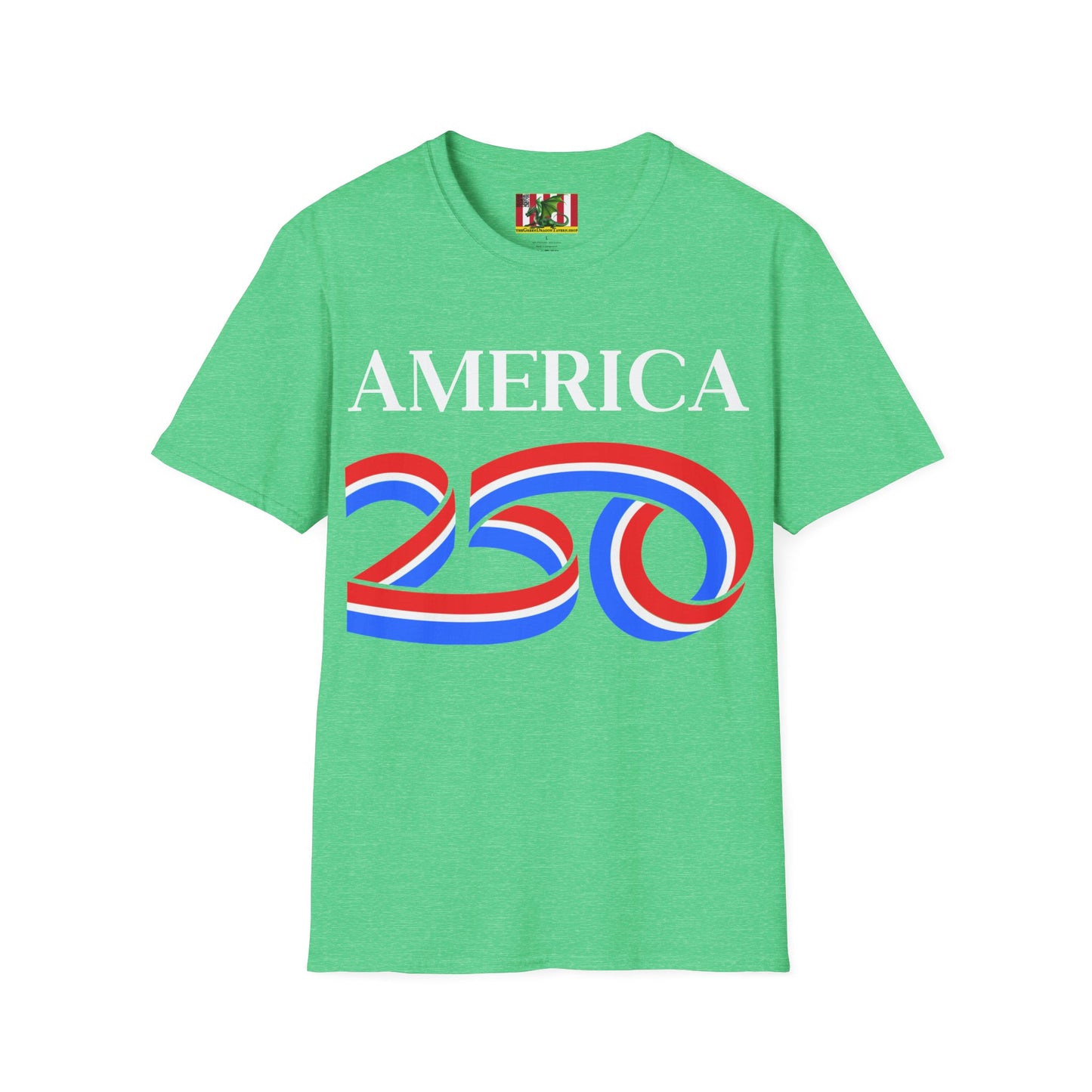 America 250 White font, Dark colors, Unisex T-Shirt by theGreenDragonTavern.shop