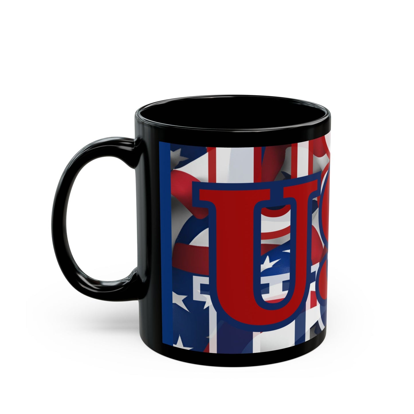 USA! USA! USA Red font Patriot Blue Mug by theGreenDragonTavern.shop