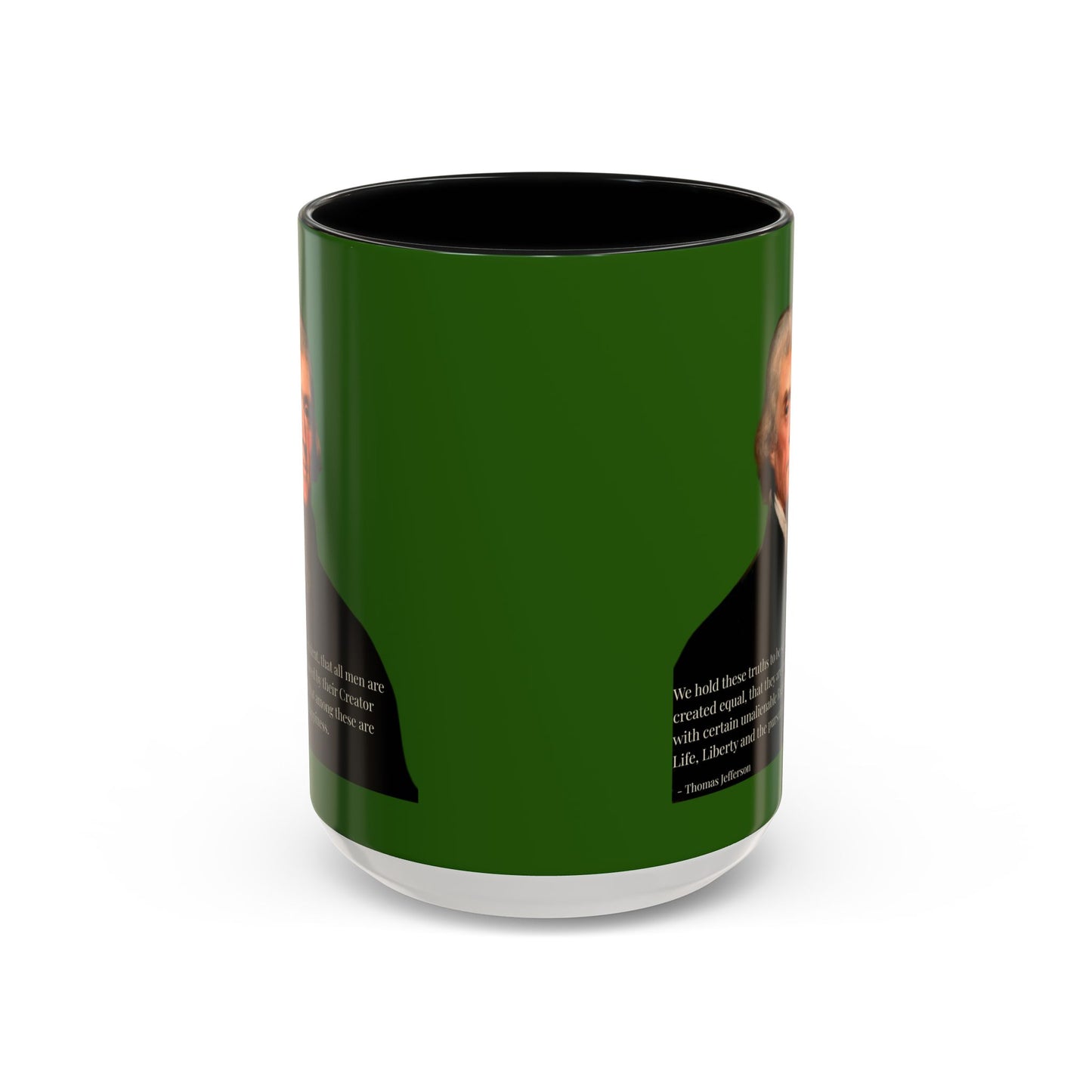We hold these truths to be self-evident Dark Green Accent Mug by theGreenDragonTavern.shop