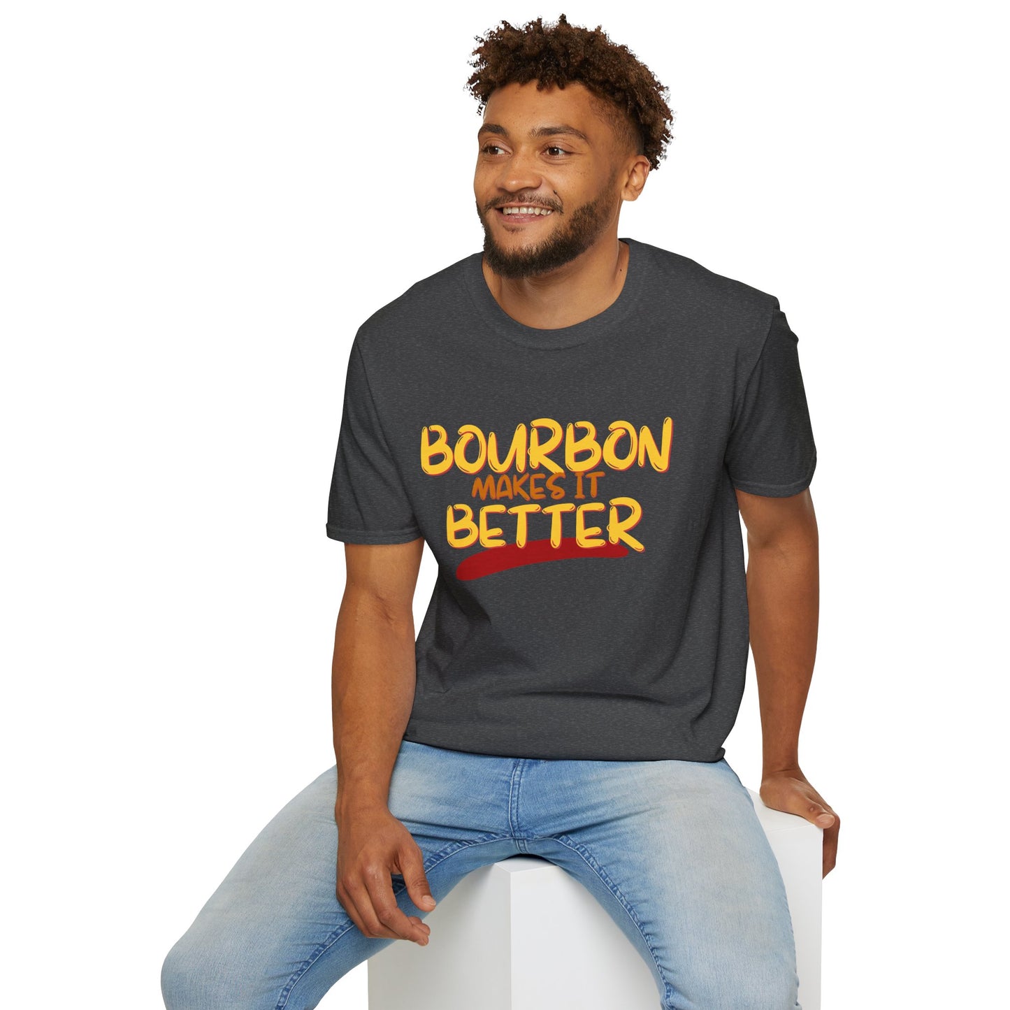 Bourbon makes it better Dark colors Unisex T-Shirt by theGreenDragonTavern.shop