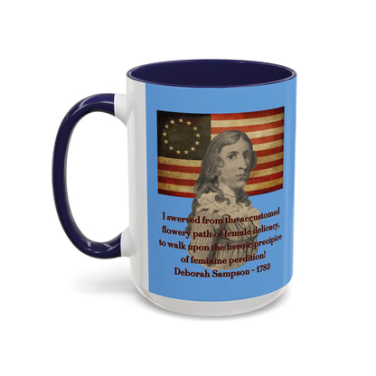 Deborah Sampson, America's Mulan Light Blue Accent Mug by theGreenDragonTavern.shop